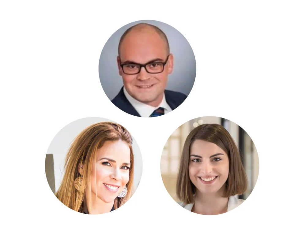 Profile pictures of 3 HR contacts