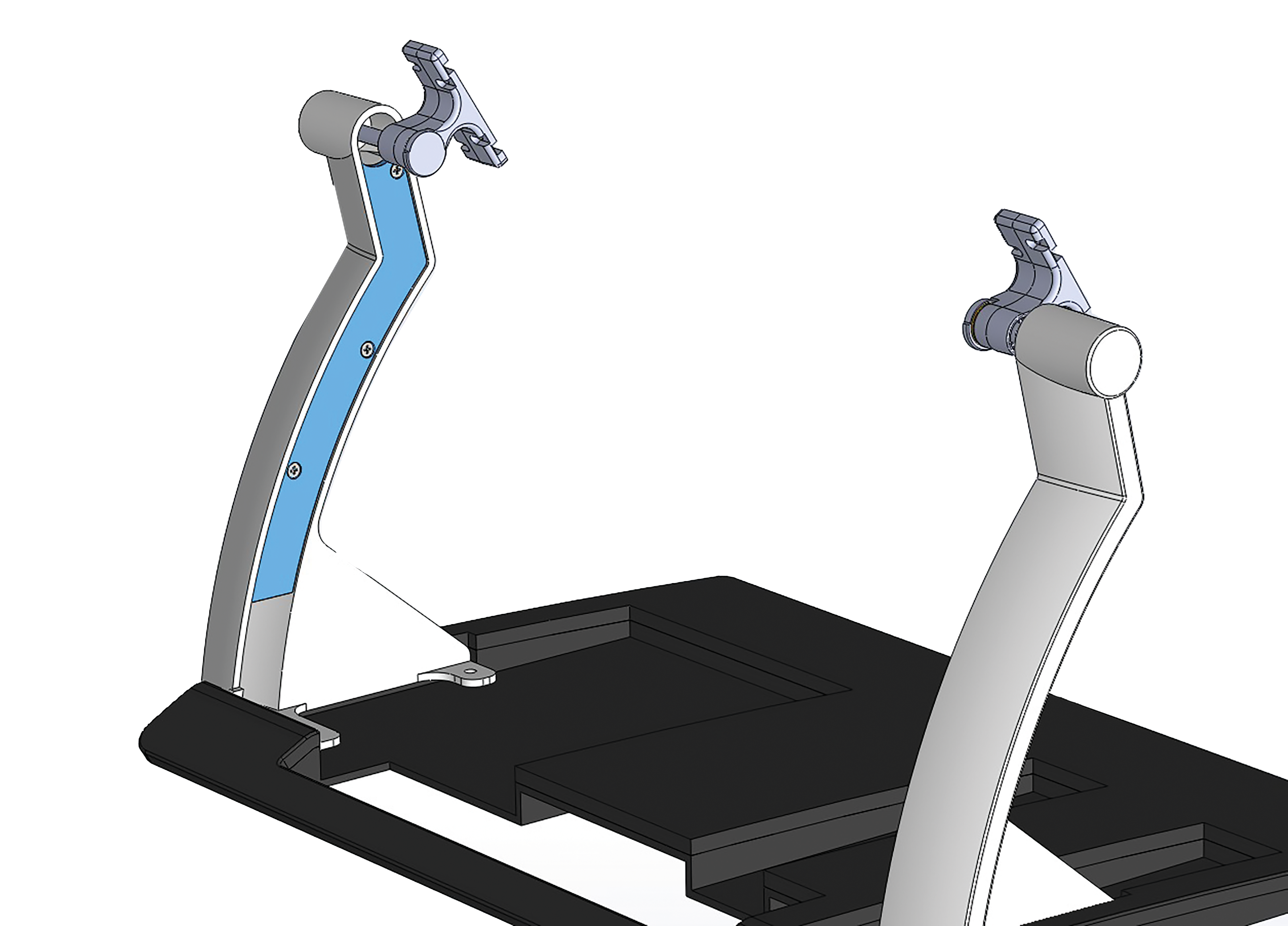 Drawing of a display mount solution for a pharmacy point-of-sale system