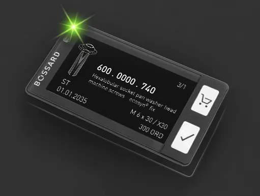 SmartLabel Cloud with black display and flashing light