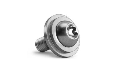 Grey SEM Screw on white background