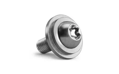 Grey SEM Screw on white background