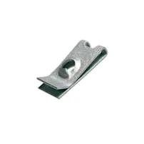 A metal ARaymond panel edge nut on white background