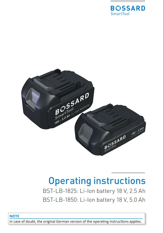 Thumbnail Operating Instructions Batteries