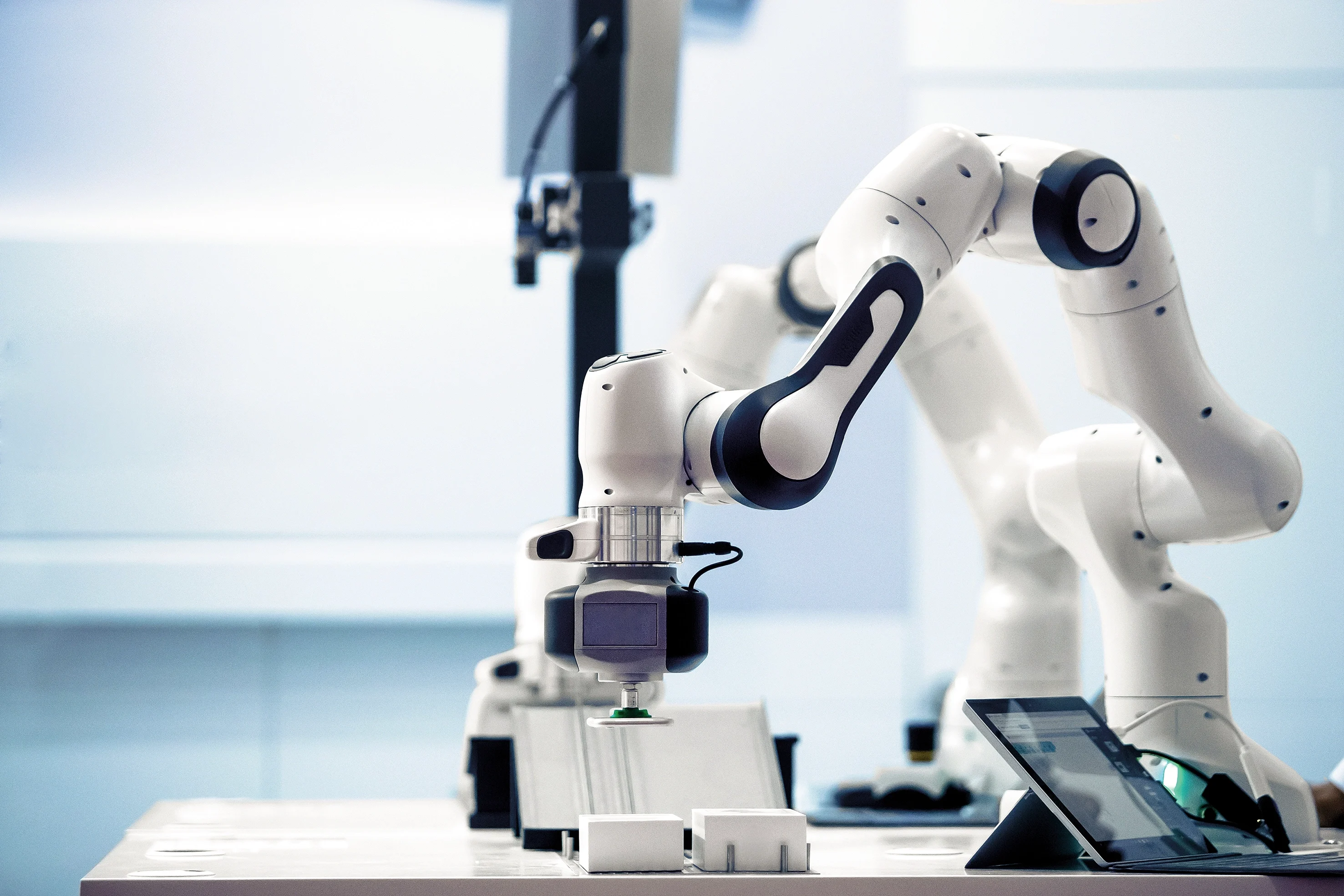 Robotics arm in action.