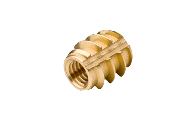 A Tappex Foamsert threaded insert for screwing into foams and wood