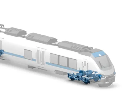 White railway vehicle with white background