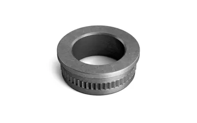 A FASTEKS compression limiter in a round version with head on white background.