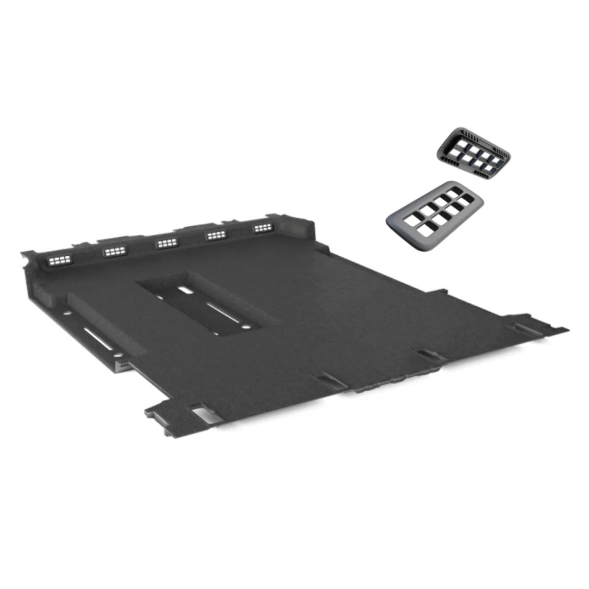 Floor carpet with ventilation lattices for the Volkswagen ID Buzz, developed with Adler Pelzer and MM-Welding.