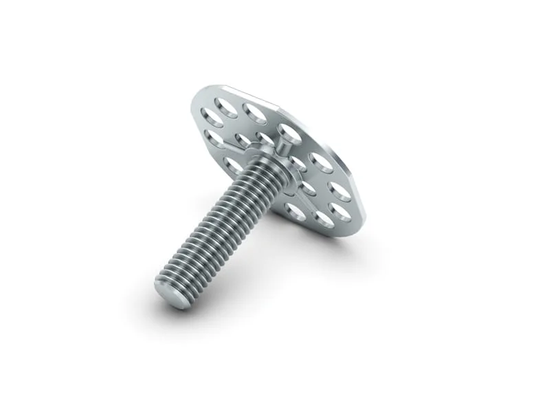 A steel fastener for composite materials on a white background.