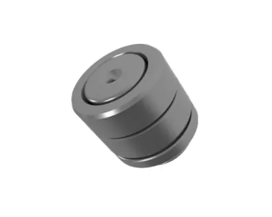 Close-up of a PEM roller bearing fastener, an alternative to conventional high-friction slide shelves