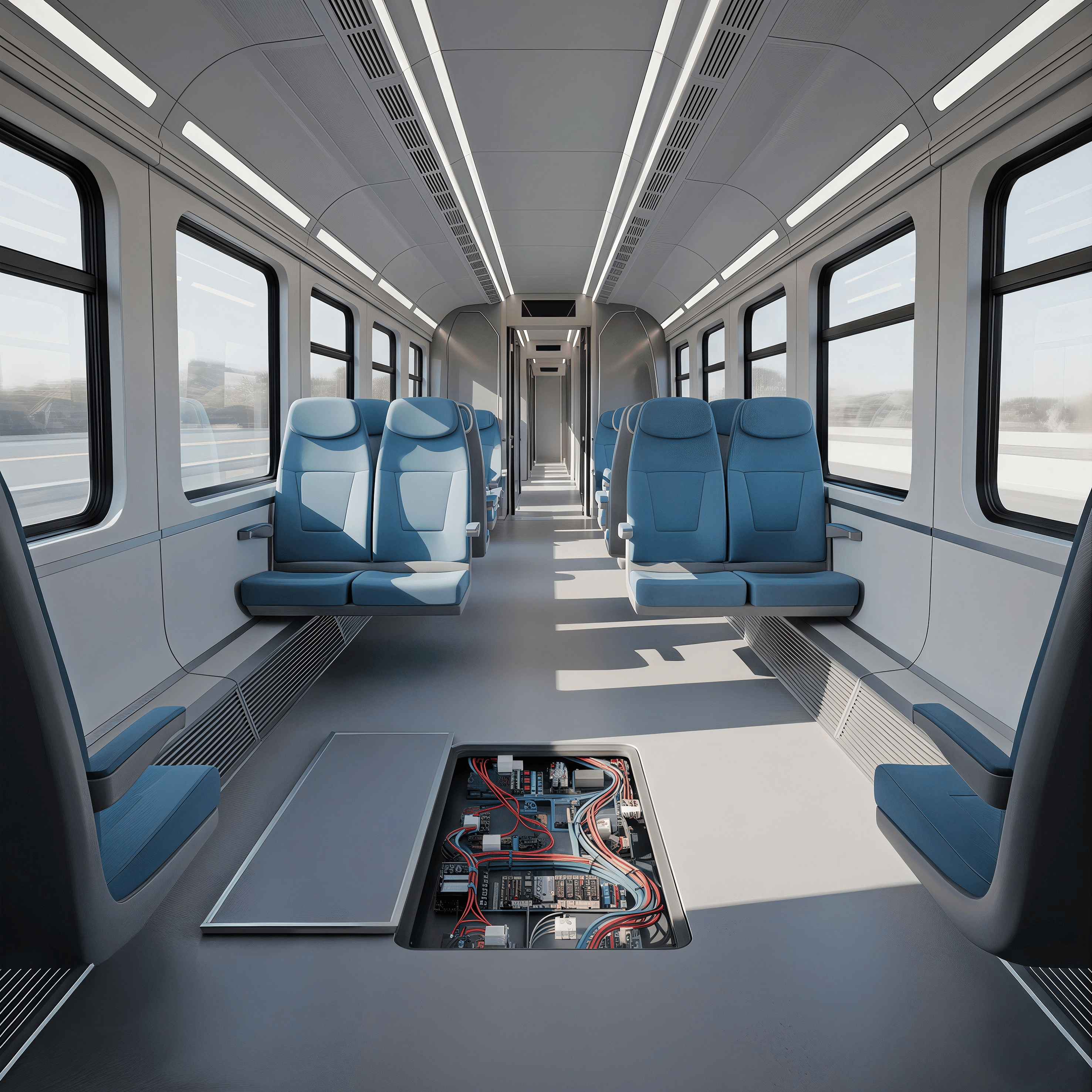 Railway grounding challenge, AI-generated visual for anonymity. Not the actual installation