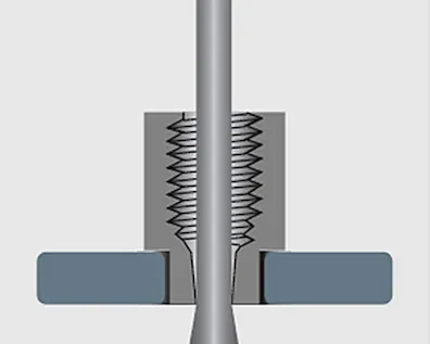 Application of a FASTEKS Space Speed Rivets for printed circuit boards (PCBs).