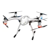EHang drone is a modern white and black quadcopter with two propellers, designed for efficient flight and maneuverability.