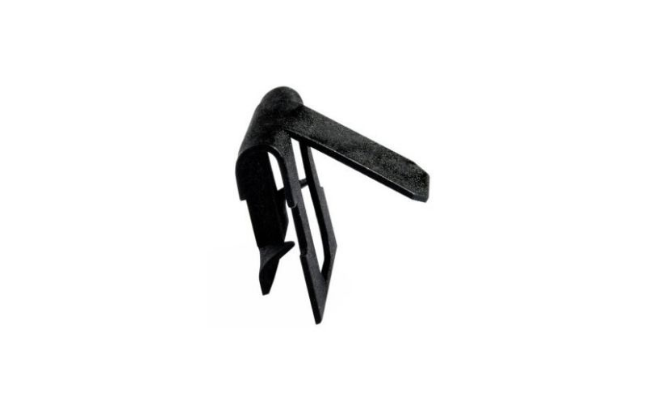 A black ARaymond brand snap clip enabling fast manual assembly for interior trim, IPCC, and automotive pillars.