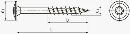 内六角花形T-STAR plus 法兰头螺钉 用于木结构 带4CUT个切削点 SPAX® BN 20537