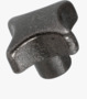 DIN 6335 C with reamed blind hole Star knobs nodular cast iron, deburred and sandblasted BN 13404