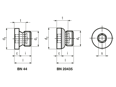 Technical drawing with dimensions of Hex socket screw plugs metric fine thread without sealing ring