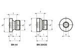 Technical drawing with dimensions of Hex socket screw plugs metric fine thread without sealing ring