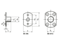 Technical drawing with dimensions of A - Spot weld nuts type A