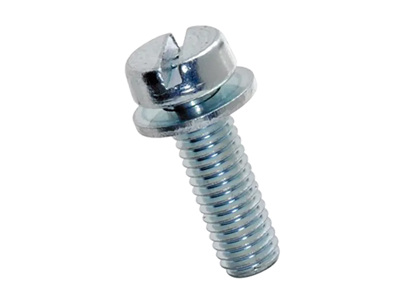 Product image of Slotted cheese head assembled screws with captive flat washer DIN 6902 A