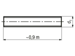 Technical drawing with dimensions of Threaded rod UNC