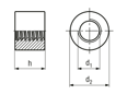带尺寸的技术图：圆螺母 ~1.5d
