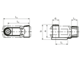 Technical drawing with dimensions of Fork head pins for fork heads DIN 71752