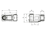 Technical drawing with dimensions of Fork head pins for fork heads DIN 71752