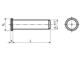 带尺寸的技术图：无孔销轴 用于叉头