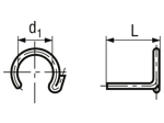 Technical drawing with dimensions of Angle joint circlips