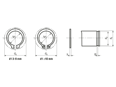 Technical drawing with dimensions of Retaining rings for shafts standard design