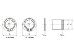 Technical drawing with dimensions of Retaining rings for shafts standard design