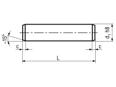 Technical drawing with dimensions of Parallel pins h8