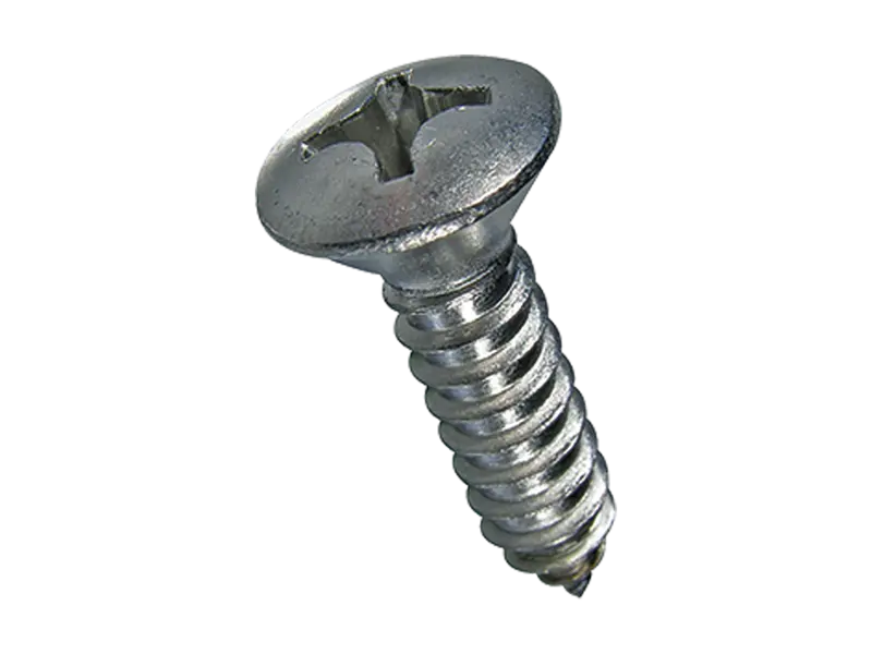 Product image of Phillips oval countersunk head tapping screws form H, with cone end type C