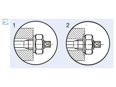 Assembly illustration for Stud bolts with reduced shank