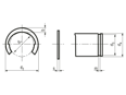 Technical drawing with dimensions of Benzing SS - Crescent rings for shafts