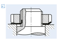 Assembly illustration for Tab washers for slotted round nuts DIN 1804