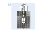 Assembly illustration for Taper pins with internal thread unhardened, ground