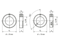 带尺寸的技术图：调节环 轻系列，未带紧定螺钉