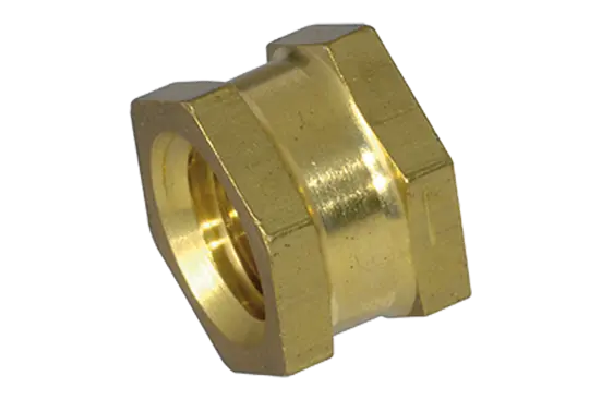 BN 964 | Threaded inserts for insertion form A hexagonal without shoulder, with through hole thread, for thermoplastics and thermosets