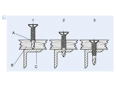 Assembly illustration for Phillips flat countersunk head self-drilling screws form H, with ribs and wings