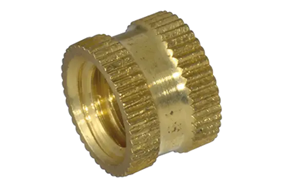 BN 1036 | Threaded inserts for insertion form B knurled without shoulder, with through hole thread, for thermoplastics and thermosets