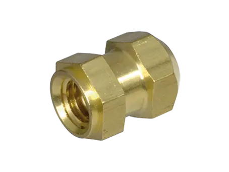 Product image of R - Threaded inserts for insertion form R hexagonal with shoulder, with threaded blind hole, for thermoplastics and thermosets