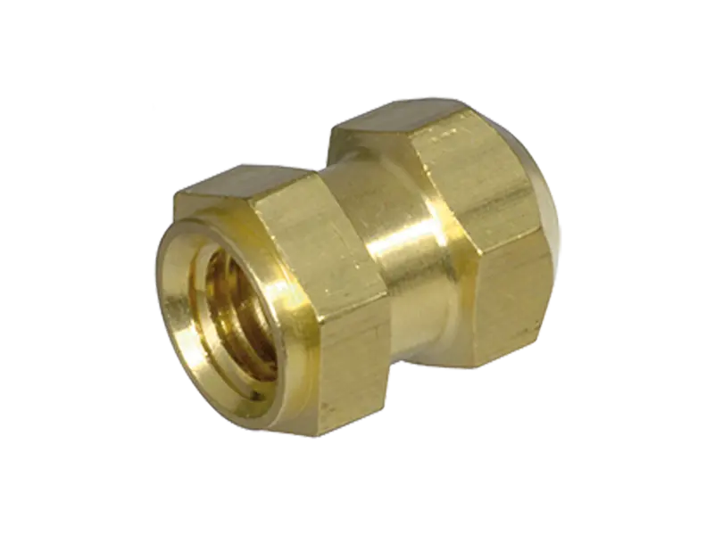 Product image of R - Threaded inserts for insertion form R hexagonal with shoulder, with threaded blind hole, for thermoplastics and thermosets