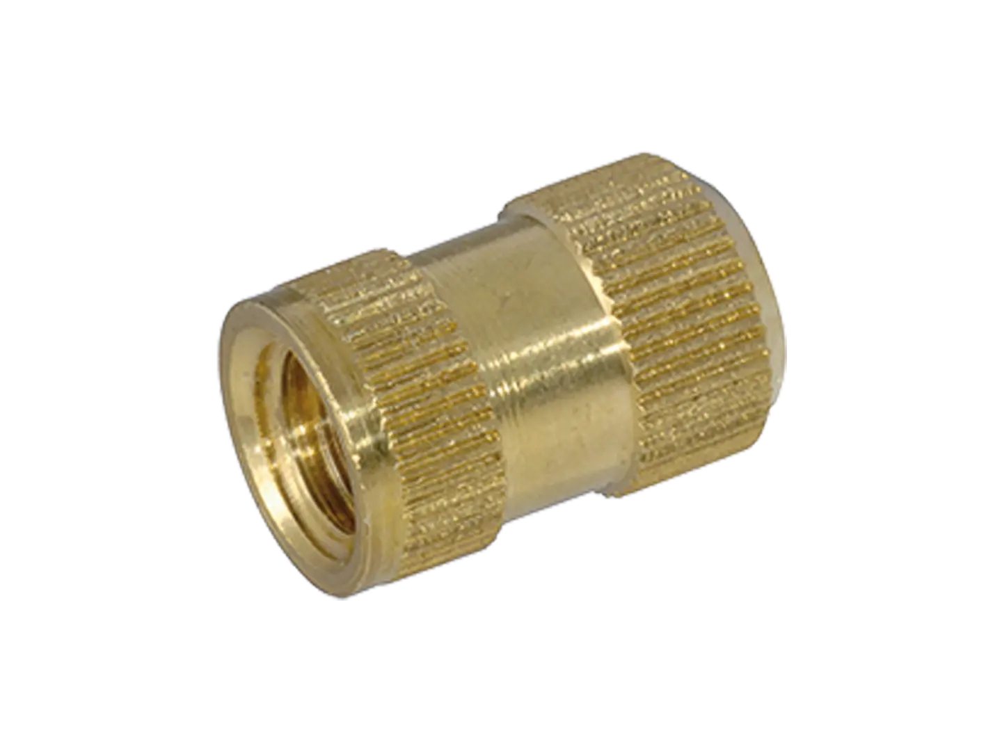 BN 1045 | Threaded inserts for insertion form S knurled with shoulder, with threaded blind hole, for thermoplastics and thermosets