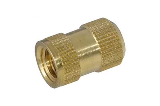 BN 1045 | Threaded inserts for insertion form S knurled with shoulder, with threaded blind hole, for thermoplastics and thermosets