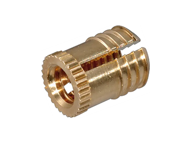 产品图片：BancLok® MV 812-815 - 带膨胀锚固的压入式螺纹嵌套 无头，带齿环和锚固外形，适用于热塑性塑料