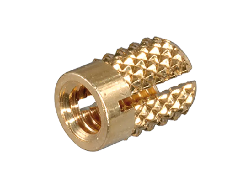 Product image of BancLok® R 841 - Press-in threaded inserts with expansion anchoring without head, with cross knurling, for thermosets