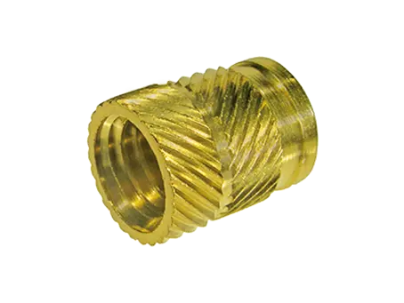 Product image of Threaded inserts for hot or ultrasound embedding without head, opposed helical knurl, for thermoplastics