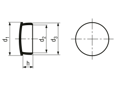 Technical drawing with dimensions of TL-4 - Protection plugs